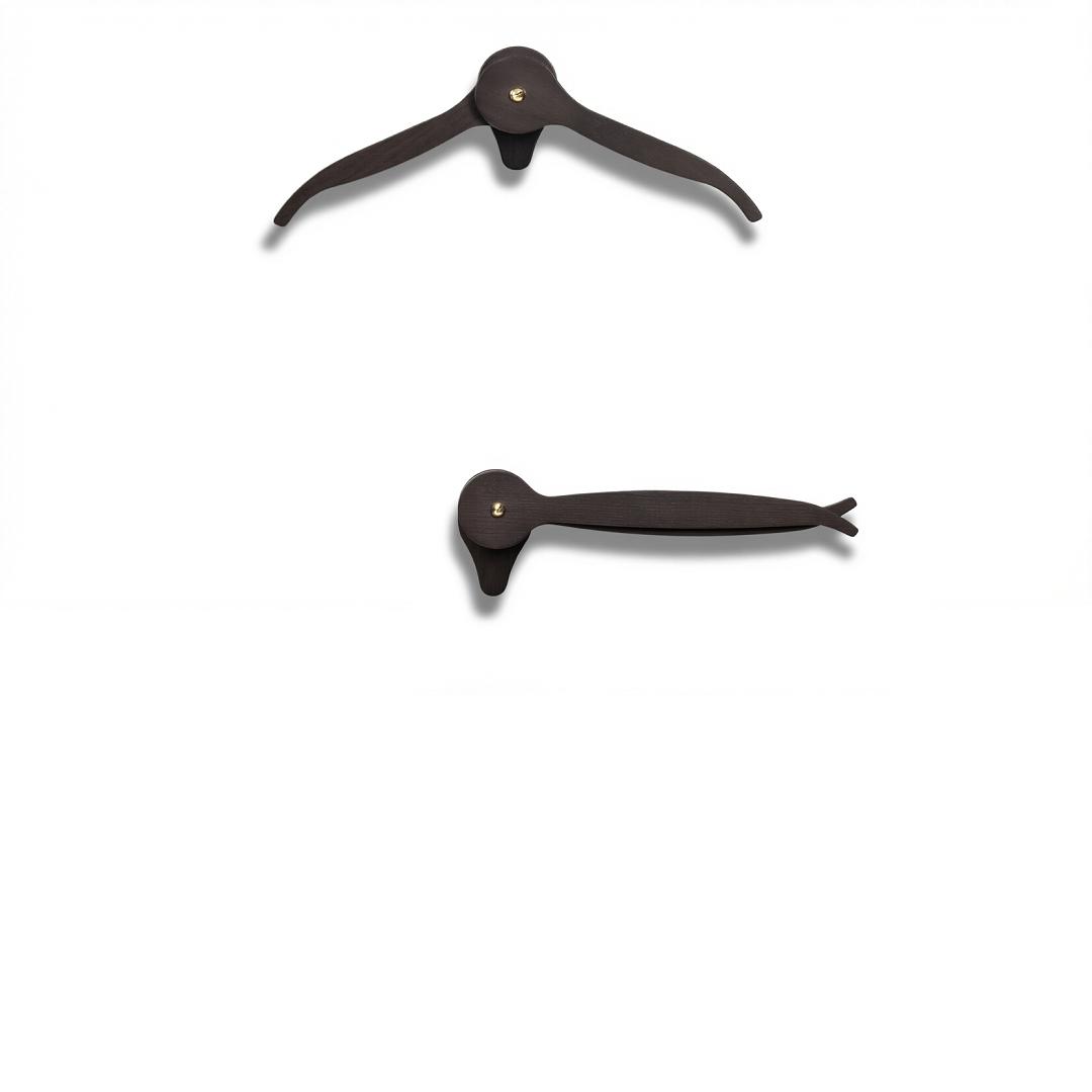 Casanova Black – wall-mounted hanger and trousers holder in Wengé-finished wood