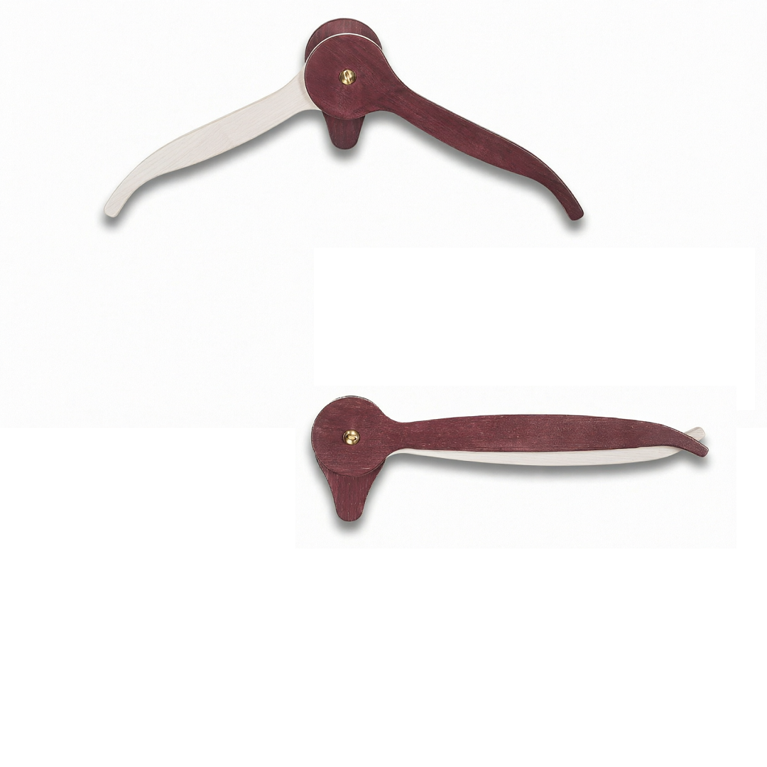 Casanova Summer – wall-mounted hanger and trousers holder in White and Amarant-finished wood