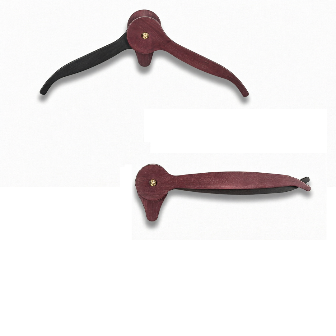 Casanova Storm – wall-mounted hanger and trousers holder in Amarant and Wengé-finished wood